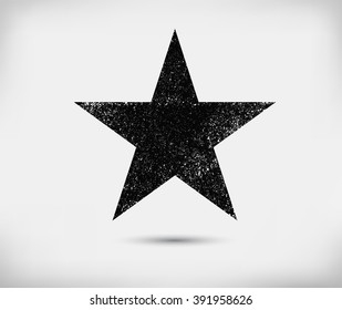 Grunge black cut off word with star icon round Vector Image