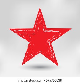 Grunge Star Background.Vector Star Symbol.