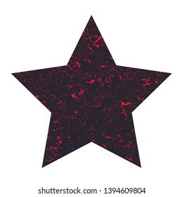 
Grunge star. Black star with colored particles on an isolated white background. Marble star. Vector illustration.