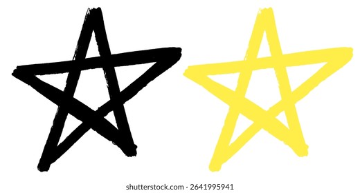 Grunge star with brush stroke texture vector for distressed awards, rock music, or rebellious spirit. Ideal for rough, edgy designs, vintage themes, or artistic statements.