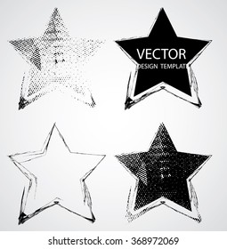 Grunge Star Collection. Banners, Can be used as Insignias,Logos,Icons,Labels, Frames or Badges. Retro shapes for Emblems.