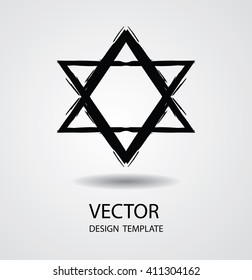 Grunge Star Icon. Can be used as Frame, Logo, Banner or Label. Vector