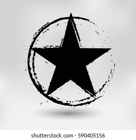 Grunge star icon.Vector star symbol.