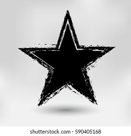 Grunge star icon.Vector star symbol.