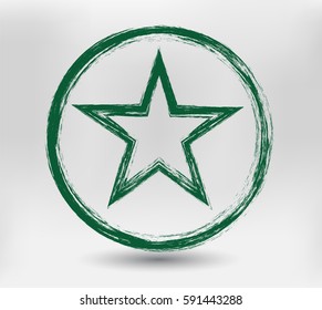 Grunge Star Icon.Vector Star Symbol.