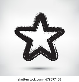 Grunge star icon.Vector star symbol.