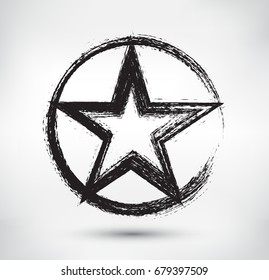 Grunge star icon.Vector star symbol.