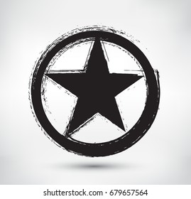 Grunge star icon.Vector star symbol.