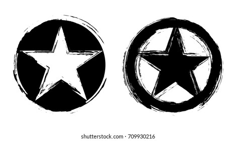 Grunge star icon.Vector star symbol.