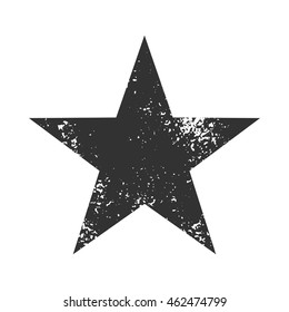 Grunge Star Isolated On White Background. Vector Illustration.