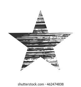 Grunge star isolated on white background. Vector illustration.