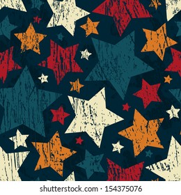 grunge star seamless pattern