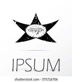 Grunge star special offer, vector design