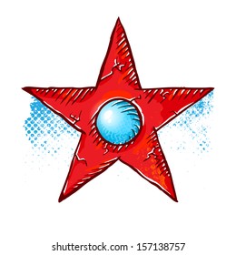 Grunge star symbol. Vector illustration.