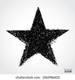 Grunge star symbol.Vector star icon.