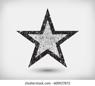 Grunge star symbol.Vector star icon.