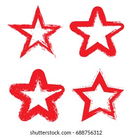 Grunge star symbol.Vector star icon.