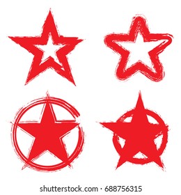 Grunge star symbol.Vector star icon.