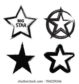 Grunge star symbol.Vector star icon.