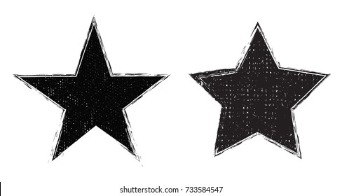 Grunge star symbol.Vector star icon.
