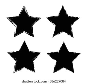Grunge star symbol.Vector vintage star.