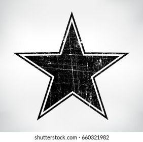 Grunge Star Symbol.Vector Vintage Star.