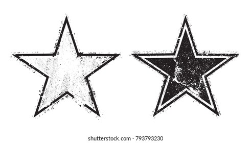 Grunge Star Symbol.Vector Vintage Star.