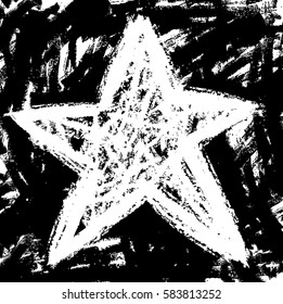 grunge star texture, vector illustration design element icon