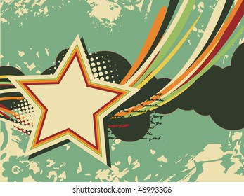 diseño retro artístico de grunge star con espacio para texto