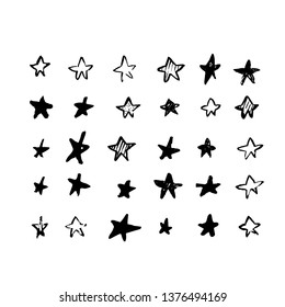 Grunge star vector design. Isolated stamp shape, brush tecture for your design