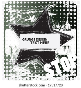 Grunge star vector design for text