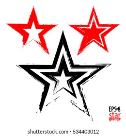 Grunge star vector illustration. Simulates drawing with a dry brush