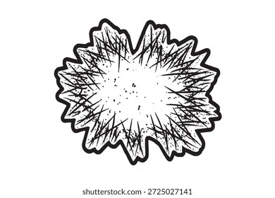 Grunge Starburst Explosionsrahmen in Schwarz und Weiß