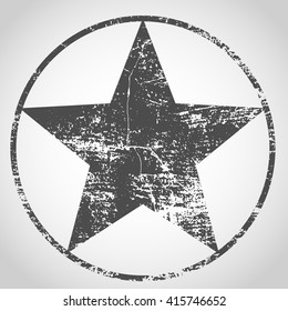 Grunge Star.Grunge Texture In Black And White. Textured Background.Vector Template. Distress Vector Texture. For Printing On T - Shirt