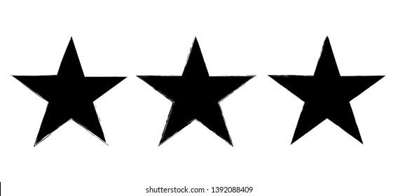 Grunge stars collection vector icon
