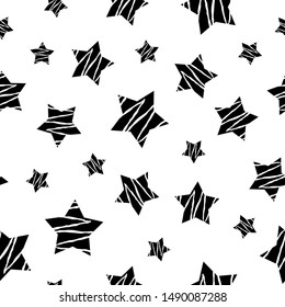 Grunge stars seamless pattern. Vector illustration.