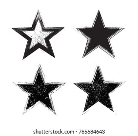 Grunge stars set.Vector distress stars.