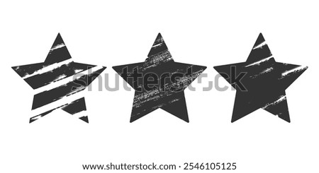 Grunge stars. Star vector isolated icon.Paint streaks. Vector illustration