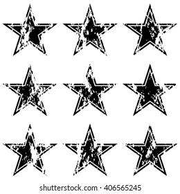 Grunge stars, vector illustration