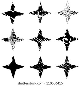 Grunge stars. Vector set