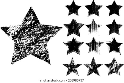 Grunge stars vector , Textured shape