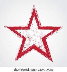 Grunge star.Vector star icon.