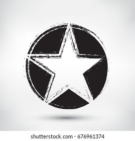 Grunge star.Vector star symbol.