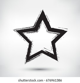 Grunge star.Vector star symbol.