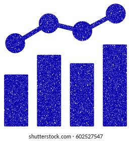 Grunge Stats Charts rubber seal stamp watermark. Icon symbol with grunge design and dust texture. Unclean vector blue sign.