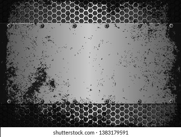 grunge steel sheet on metal grate
