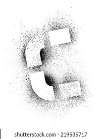 Grunge stencil alphabet - C