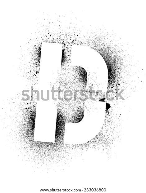 Grunge Stencil Alphabet D Stock Vector Royalty Free 233036800