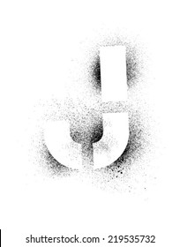 Grunge stencil alphabet - J