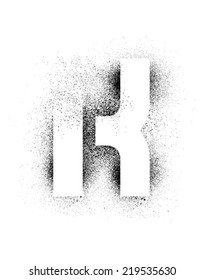 Grunge stencil alphabet - K